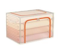 Helilyco Contenedor plegable de almacenamiento de ropa con marco de metal y tapa transparente, PVC + acero, 40 x 30 x 20 cm, dormitorio, armario o lavandería