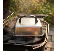 Helilyco Cubierta cuadrada de acero inoxidable para carne con asa, tapa de retención de calor, parrilla y barbacoa, 26 cm