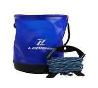 Helilyco Cubo de pesca plegable, EVA de 45 litros para agua, contenedor con cordón y correa ajustable para el hombro, cebo vivo, camping, senderismo y limpieza de coche