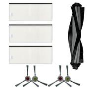 Helilyco Deebot OZMO U2 y U2 Pro Robot Aspirador Buddy Pack con cepillo de rodillo principal, 3 filtros y 4 cepillos laterales, juego de repuesto para modelos Ecovacs