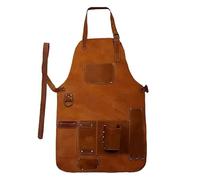 Helilyco Delantal de soldadura de terciopelo de doble cara para resistencia al calor y al fuego, 60 x 80 cm, delantal de trabajo de cuero vacuno dividido completo con correa cruzada, 1 unidad, color