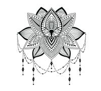 Helilyco Elegante calcomanía de pared de vinilo con diseño de mandala de loto para entrada de supermercado, decoración de flores zen, 30 x 60 cm, 2 unidades, decoración extraíble para el hogar para