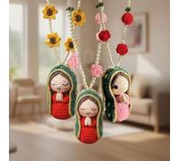 Helilyco Elegante figura de resina de la Virgen María hecha a mano, dije espiritual para salpicadero de coche para protección y paz, accesorio religioso para interior de automóvil, 8 cm