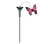 Helilyco Estaca solar de jardín de mariposas y pájaros, decoración realista al aire libre con modo de alimentación dual, adorno ABS resistente a la intemperie para césped, paisaje y mariposa