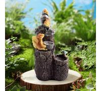 Helilyco Estatua de ardilla alimentada por energía solar para jardín, escultura de resina para decoración al aire libre, patio, bonita idea de adorno de animales