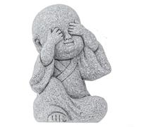 Helilyco Estatua de monje pequeño, escultura de resina de estilo chino, decoración del hogar para mesa de té Zen Not Look Not Listen Not Speak Not Move