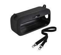 Helilyco Funda de silicona para altavoz con correa para el hombro para Bose SoundLink Plus 230 x 88 x 112 mm, cómoda, para protección, ligera y resistente a los arañazos, color negro o azul