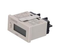 Helilyco H7EC-BLM - Contador electrónico de perforación de 6 dígitos con temporizador acumulado, para CC 6-36 V CA 110-220 V, carcasa de plástico, color blanco sin voltaje