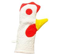 Helilyco Heat Linen - Manoplas de horno divertidas para cocina, color rojo, blanco y amarillo, paquete de 2