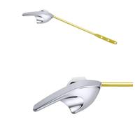 Helilyco Inodoro de montaje frontal para inodoro estándar con palanca de viaje de tanque, mango de aleación de zinc con diseño de 3 agujeros ajustables, opciones de cromo/negro/blanco/dorado