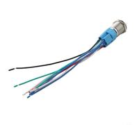 Helilyco Interruptor de cierre de 3 posiciones de 19 mm con enchufe de | 3 posiciones 2NO2NC, acción de autobloqueo, clasificación de 12-24 V, anillo de luz LED rojo, fácil conexión de enchufe de