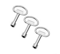 Helilyco Juego de 3 llaves triangulares plateadas de aleación de aluminio de 9 mm para válvulas domésticas, grifos, radiadores, bocas de incendio, cajas de distribución