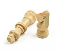 Helilyco Juego de 32 piezas de ajedrez de madera talladas a mano, tamaño King de 65 mm, fichas de juego de viaje portátiles, cumpleaños y Navidad