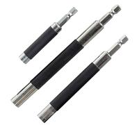 Helilyco Juego de 6 soportes de broca de longitud ajustable con vástago hexagonal de 1/4 pulgadas, destornilladores de manga guía autorretráctiles, taladros eléctricos, 80-240 mm