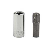 Helilyco Juego de adaptador de enchufe de vástago hexagonal de 1/4 pulgadas a 1/4 pulgadas, portabrocas de acero al cromo vanadio de 25 mm, 2 piezas