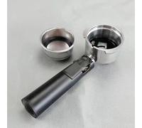 Helilyco Juego de cestas de filtro de acero inoxidable de 51 mm para máquinas de café Morphy Richards, Derlla KONKA Dolim, de un solo tiro doble con goma negra y taza de manipulación