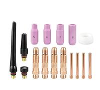 Helilyco Kit de 16 accesorios de soldadura TIG para antorcha con boquilla, taza, pinza, junta WP-17/18/26, PTA-17/18/26, compatible con Diamondback DB17/DB18/DB26