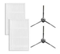 Helilyco Kit de cepillos laterales V20, Vyzzle D10, para Laresar para L10, Eve, para Rook S Robotic para aspiradoras, paquete de 2 con filtro, gris y blanco