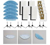 Helilyco Kit de robot para piezas de aspiradora con filtros, almohadillas de fregona, bolsas y cepillos laterales para modelos Medion X20 SW+ MD11415 y X21 SW+ MD11500