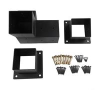 Helilyco Kit de soporte de pérgola de 3 vías, kit de soporte de pérgola de techo de paso de 15 grados, compatible con postes de 4 x 4 pulgadas, accesorios de montaje para marco de techo de patio al