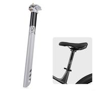 Helilyco Ligero para tija de sillín de bicicleta 31,6 mm de diámetro 380 mm de longitud Ajuste de perno de aleación de aluminio Piezas de ciclismo negras (gris)