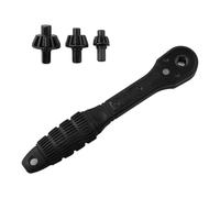 Helilyco Llave de portabrocas intercambiable con trinquete de 0,5 a 16 mm, mango antideslizante, hierro y nailon, color negro