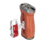 Helilyco Mango lateral ergonómico para jaula de cámara con soporte de zapata fría, interfaz de tornillo de 1/4 pulgadas, deslizador ajustable de 12 mm y base compatible con Arca