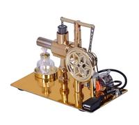 Helilyco Modelo de motor de aire caliente, cilindro único de vapor, educación científica, kit de demostración de combustión externa de metal