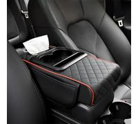 Helilyco Organizador de reposabrazos de coche, cubierta de consola central, bandeja de almacenamiento interior, cuero resistente al desgaste con acolchado de esponja