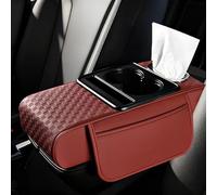Helilyco Organizador de reposabrazos de coche, cubierta de consola central, bandeja de almacenamiento interior, cuero resistente al desgaste con acolchado de esponja