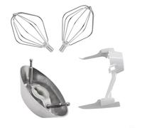 Helilyco - Paletas para tartas con batidoras de metal, acero inoxidable, extensor de gancho de masa para pan, cupcakes y magdalenas (A)