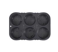 Helilyco Panecillo de silicona para hamburguesas, 6 cavidades, sin pan, bandeja flexible para hamburguesas de cocina, color gris