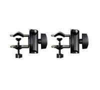 Helilyco Paquete de 2 soportes de micrófono negros en forma de U y en forma de U, se adapta a superficies de hasta 3 cm de grosor, soporte ajustable para accesorios de audio