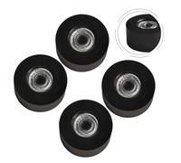 Helilyco Paquete de 4 máquinas de remo para ruedas de asiento de 45 x 21 x 8 mm, poleas de nailon con rodamientos de acero, resistentes al agua, suaves para piezas de repuesto, color negro
