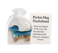 Helilyco Peluche de perro salchicha con diseño de conchas marinas para apoyo emocional y alivio del estrés de los animales, portátil, 6 x 8 x 7 cm, color azul