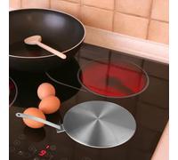 Helilyco Placa difusora de calor de acero inoxidable de cerámica e inducción de 13/20/24/28 cm, distribución uniforme del calor, diseño que no ennegrece