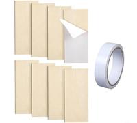 Helilyco Placas de relleno de madera estándar para kit de reparación de bisagras, cubre agujeros de jamba dañados, respaldo de 2,6 mm de grosor, acabado beige, 8 o 16 piezas (B)