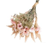 Helilyco Ramo de flores silvestres artificiales rosas para decoración de bodas y hogar, 37,5 cm de altura, plástico y tela
