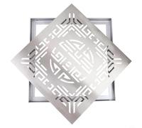 Helilyco Rejilla de drenaje de suelo de acero inoxidable con marco, patrón de agujeros antiobstrucción, drenaje eficiente al aire libre en jardines y calzadas, 200 x 200 mm (300 x 300 x 20 x 2 mm)