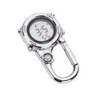 Helilyco Reloj de escalada multifuncional con gancho de mosquetón, manecillas luminosas, para brújula y alarma al aire libre, camping, senderismo, color negro