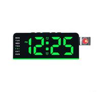 Helilyco Reloj despertador de proyección LED, ángulo de visión giratorio de 180 grados para uso en escritorio de noche, reloj despertador de proyección digital (negro verde)