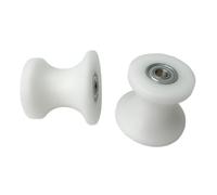 Helilyco Rueda de rodamiento de máquina abdominal para posavasos de abdominales de 46,7 mm de longitud, diámetro del tubo de 38 mm, agujero de montaje de 8 mm, cuerpo de plástico, 608ZZ para