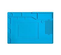 Helilyco S-150 - Alfombrilla de soldadura de silicona antiestática resistente al calor, 39 x 27 cm, espacio de trabajo para reparación electrónica, color azul