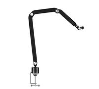 Helilyco Soporte giratorio de metal para micrófono con abrazadera y canal de cable, ajuste de altura 420C808 mm, color negro