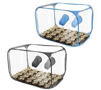 Helilyco Still Air Box - Cámara de micología plegable para cultivo de hongos con guantes, 35.5 x 23.5 x 23.5 pulgadas, color negro y azul