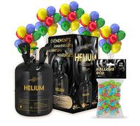 Helio - Botella de gas de helio, para 50 globos y 50 globos biodegradables, multicolor - Caramelo desechable 0,40 m3, ideal para fiestas, cumpleaños, bodas SPARKLERS CLUB®