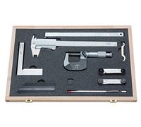 HELIOS-PREISSER 0212520 8 -Teiliger Messzeugsatz mit Taschenmessschieber Duo-Fix, 150 mm, eckiges Tiefenmaß