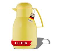 Helios Top - Termo Amarillo de 1 litro - 6 h Mantiene Las Bebidas Calientes y frías - Incluye tapón de Rosca - Fácil Limpieza - Revestimiento de plástico Brillante de 1 litro