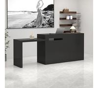Heliosrider Mostradores para Tiendas Mostrador Recepcion Mostrador para Tiendas con CajóN De Almacenamiento Moderna Y Compacta Oficina ClíNica EstéTica PeluqueríA Supermercado(Black,100 * 50 * 90CM)