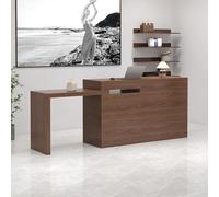Heliosrider Mostradores para Tiendas Mostrador Recepcion Mostrador para Tiendas con CajóN De Almacenamiento Moderna Y Compacta Oficina ClíNica EstéTica PeluqueríA Supermercado(Brown,180 * 50 * 90CM)